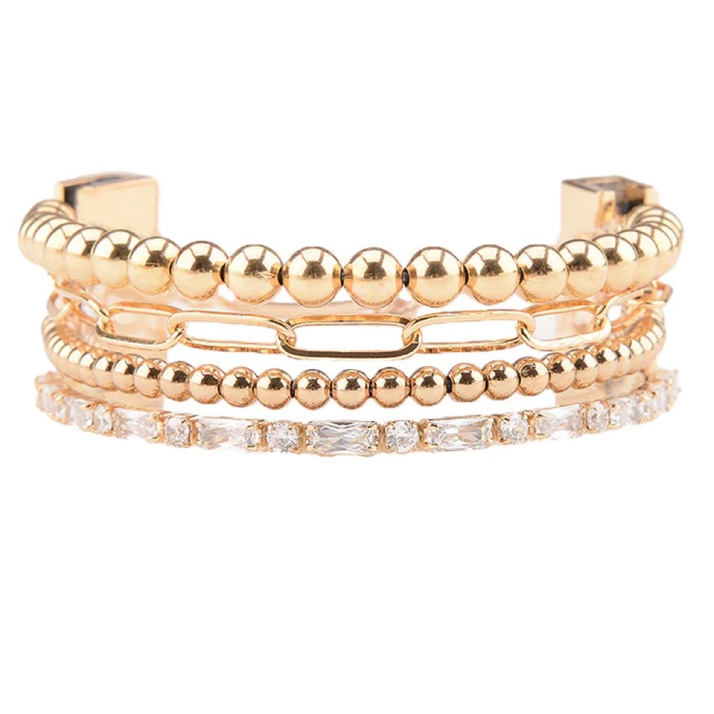 Victoria Emerson Adjustable Clasp Stacked Bracelet.